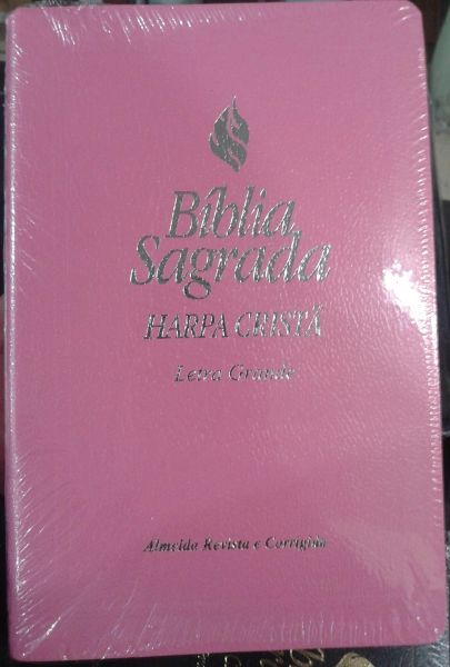 Bíblia Sagrada Feminina Luxo Rosa Letra Gigante Almeida Revista e Corrigida